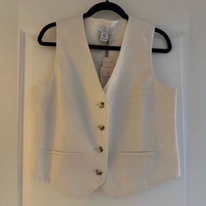 Crepe button up vest! Size 10